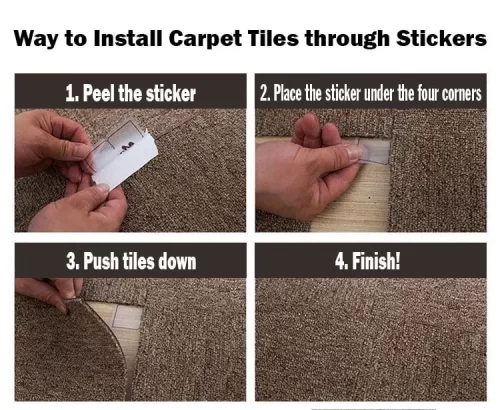 Install Carpet Tiles with Stickers
